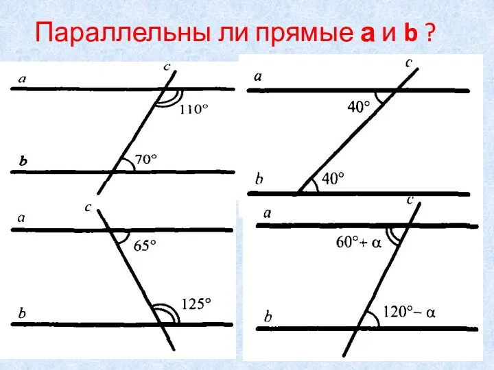 Параллельны ли прямые а и b ?