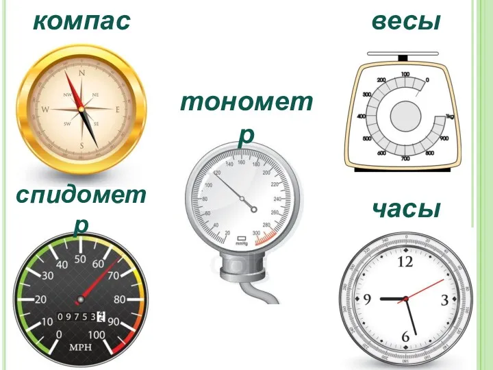 компас весы спидометр часы тонометр