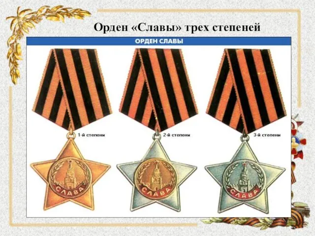Орден «Славы» трех степеней