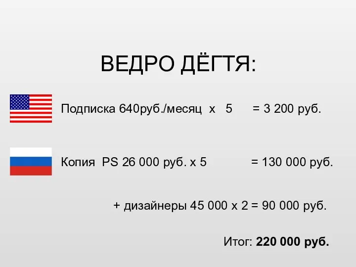 ВЕДРО ДЁГТЯ: Копия PS 26 000 руб. х 5 =