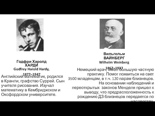 Годфри Харолд ХАРДИ Godfrey Harold Hardy, 1877–1947 Английский математик, родился