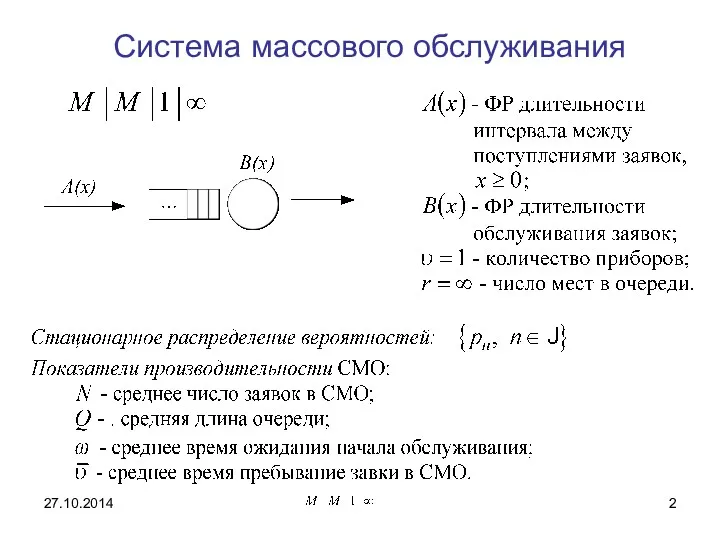 Система массового обслуживания 27.10.2014