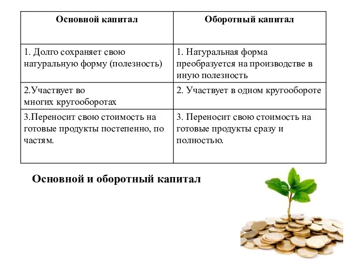 Основной и оборотный капитал