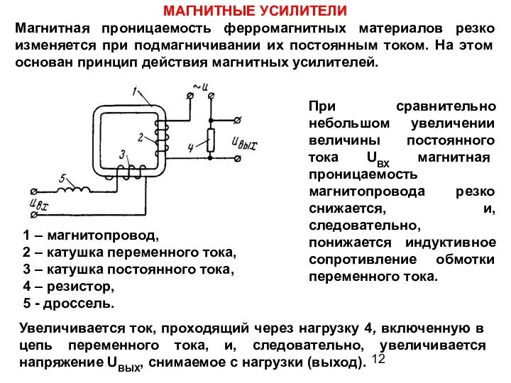 1 – магнитопровод, 2 – катушка переменного тока, 3 –