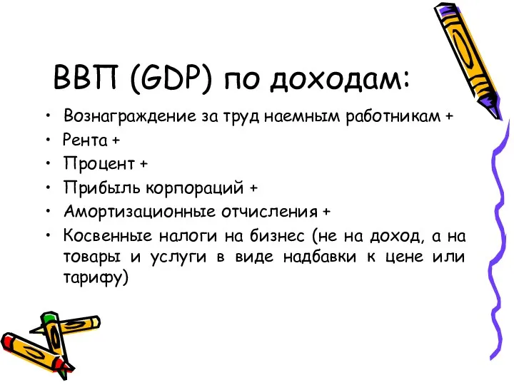 ВВП (GDP) по доходам: Вознаграждение за труд наемным работникам +