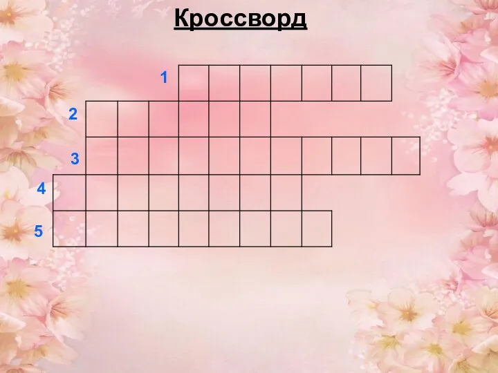 Кроссворд 1 2 3 4 5