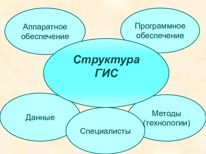 Данные Аппаратное обеспечение Методы (технологии) Программное обеспечение Специалисты Структура ГИС