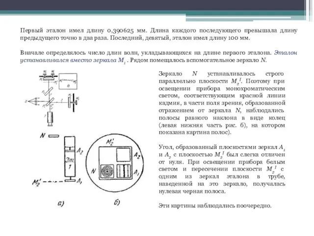 Первый эталон имел длину 0,390625 мм. Длина каждого последующего превышала