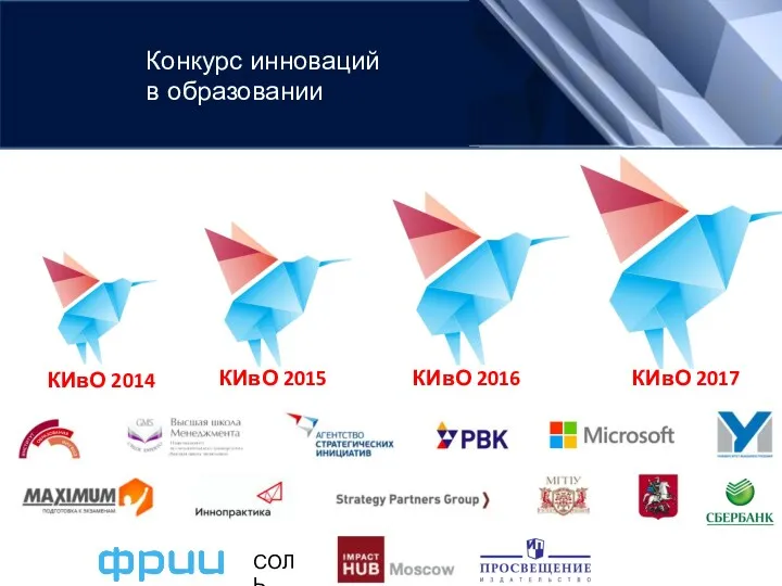 КИвО 2014 КИвО 2015 Конкурс инноваций в образовании КИвО 2016 КИвО 2017 СОЛЬ