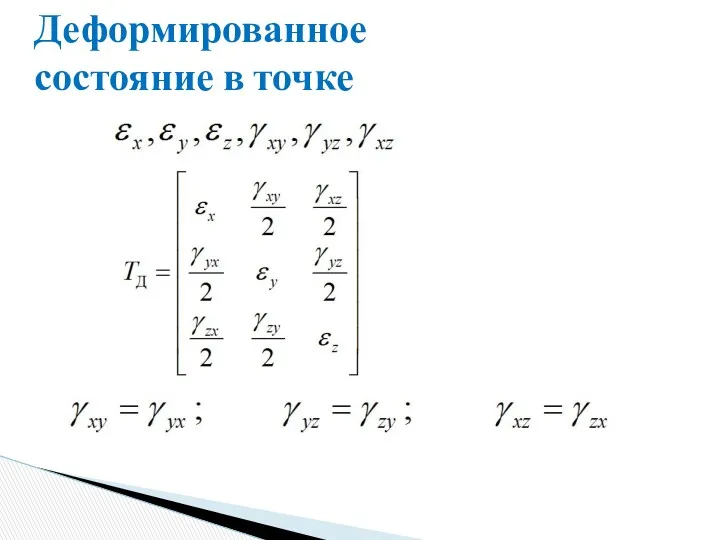 Деформированное состояние в точке