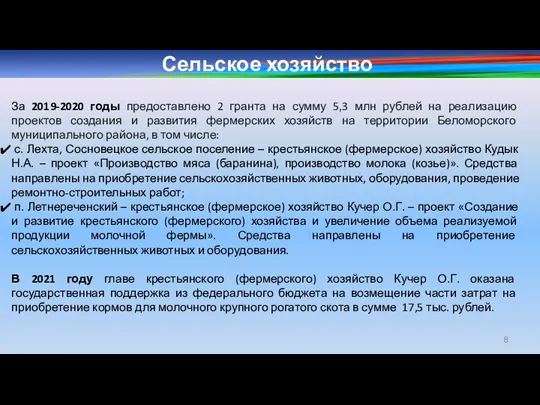 За 2019-2020 годы предоставлено 2 гранта на сумму 5,3 млн рублей на реализацию