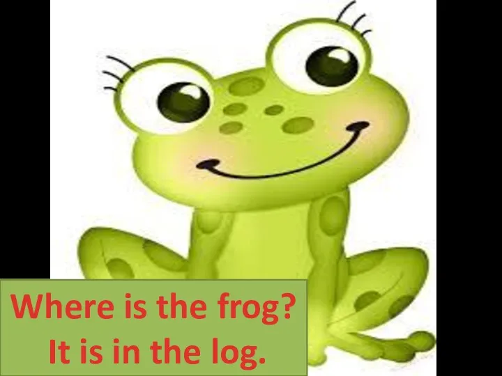 Where is the frog? It is in the log.