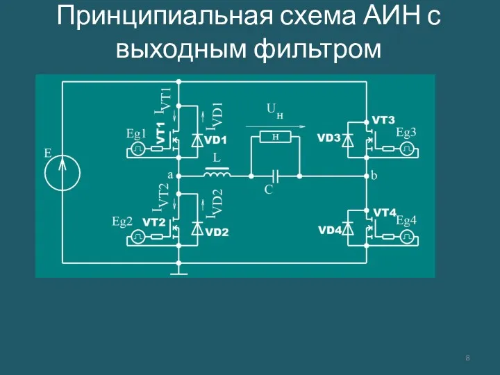 Принципиальная схема АИН с выходным фильтром