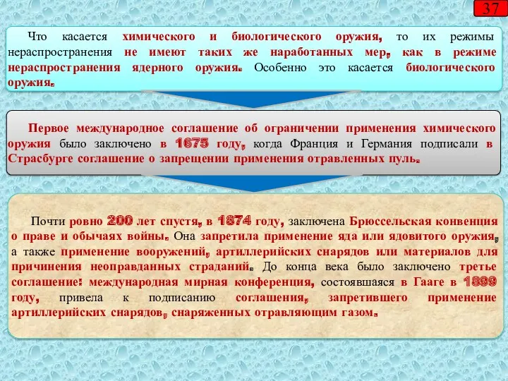 Что касается химического и биологического оружия, то их режимы нераспространения