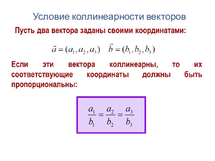 Условие коллинеарности векторов