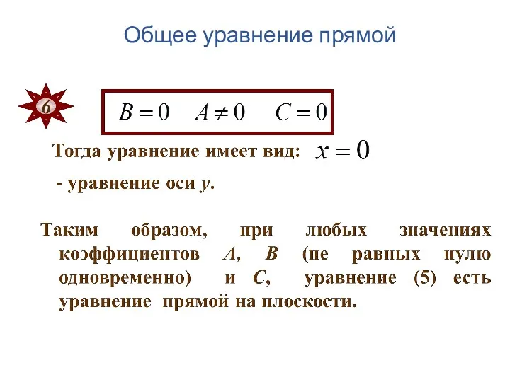 Общее уравнение прямой