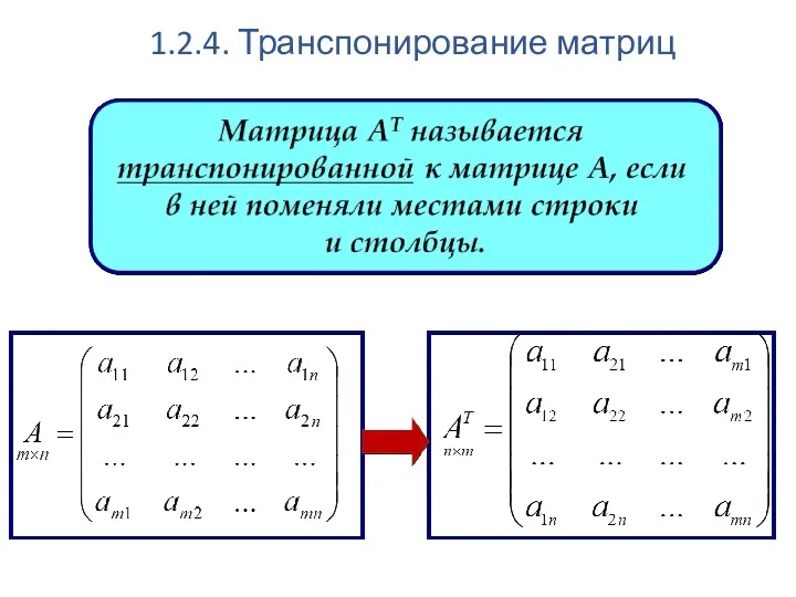 1.2.4. Транспонирование матриц