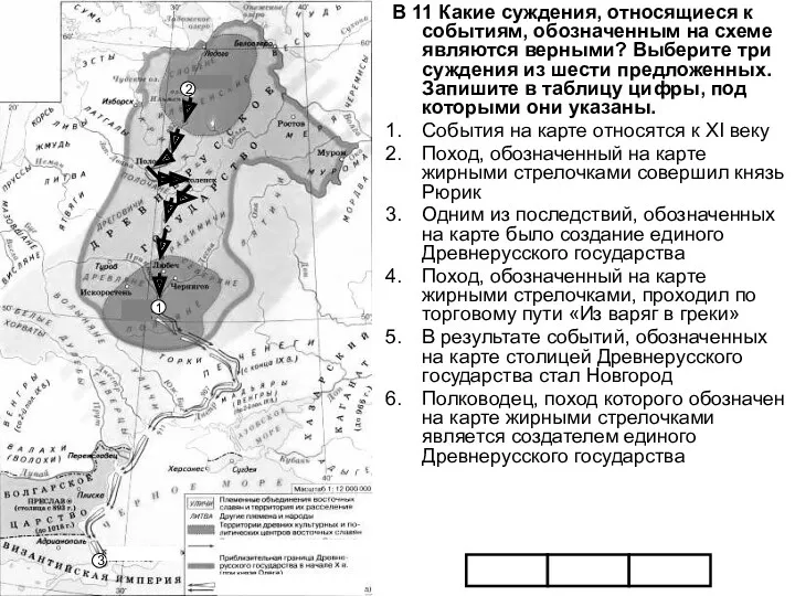 В 11 Какие суждения, относящиеся к событиям, обозначенным на схеме являются верными? Выберите