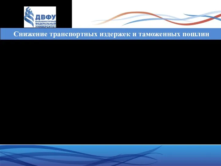 Снижение транспортных издержек и таможенных пошлин Сокращение транспортных издержек: Цена