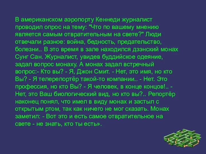 В американском аэропорту Кеннеди журналист проводил опрос на тему: "Что по вашему мнению