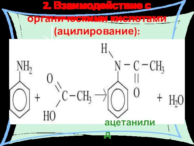 2. Взаимодействие с органическими кислотами (ацилирование):