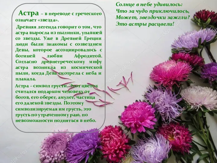 Астра – в переводе с греческого означает «звезда». Древняя легенда