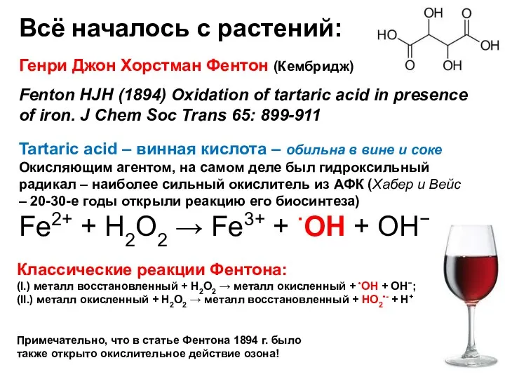 Всё началось с растений: Генри Джон Хорстман Фентон (Кембридж) Fenton