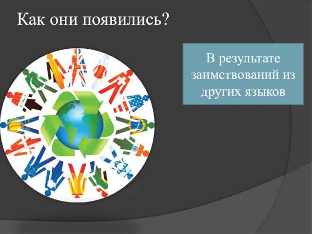 Как они появились? В результате заимствований из других языков