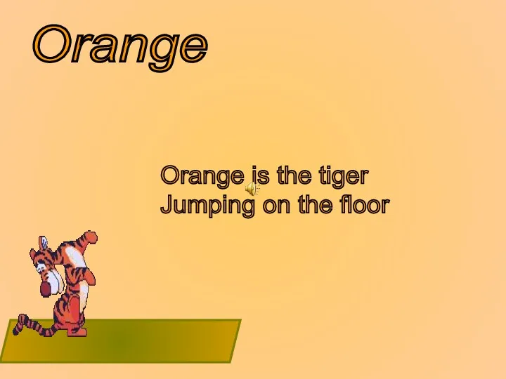 Orange Orange is the tiger Jumping on the floor