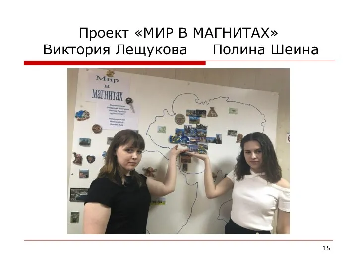 Проект «МИР В МАГНИТАХ» Виктория Лещукова Полина Шеина