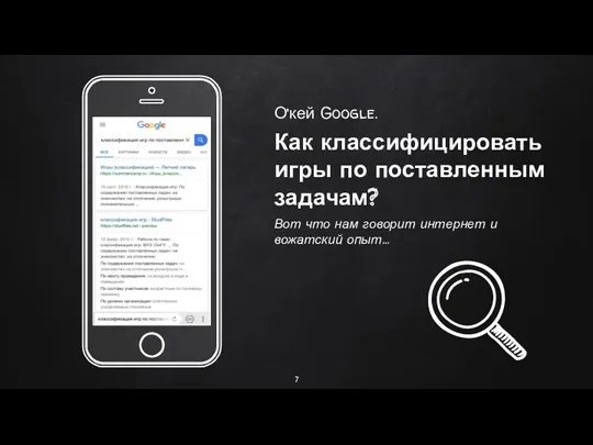 Place your screenshot here О’кей Google. Как классифицировать игры по