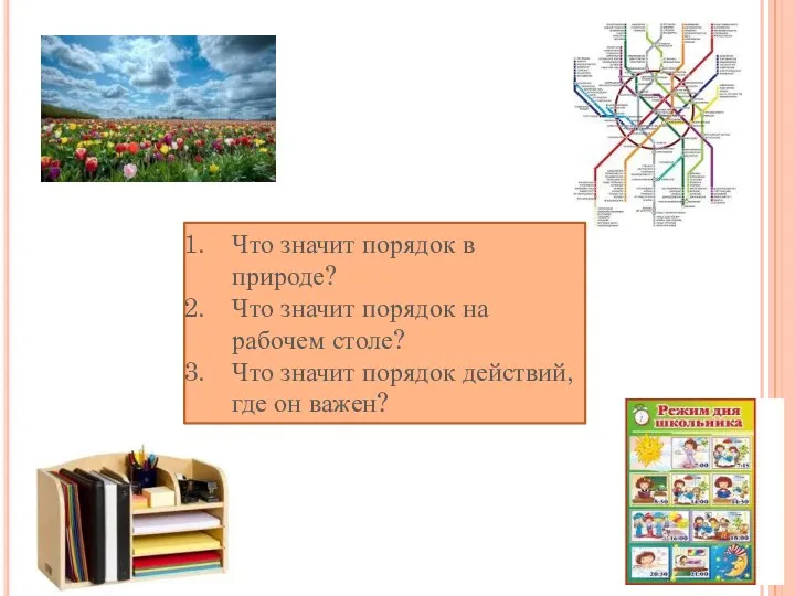 Что значит порядок в природе? Что значит порядок на рабочем