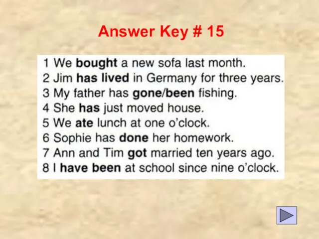 Answer Key # 15