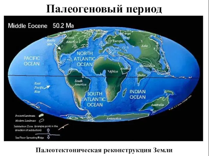 Палеогеновый период Палеотектоническая реконструкция Земли
