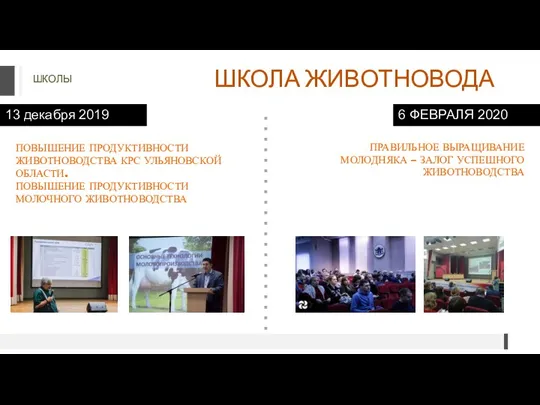 ШКОЛЫ 13 декабря 2019 ПОВЫШЕНИЕ ПРОДУКТИВНОСТИ ЖИВОТНОВОДСТВА КРС УЛЬЯНОВСКОЙ ОБЛАСТИ.