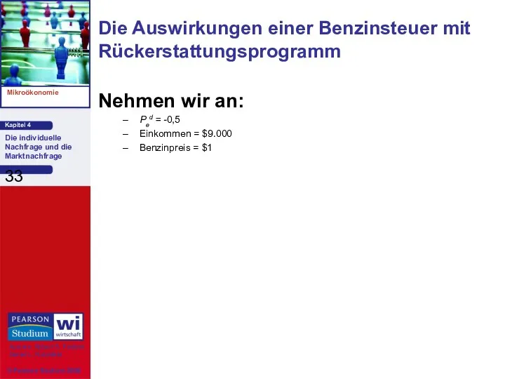 Die Auswirkungen einer Benzinsteuer mit Rückerstattungsprogramm Nehmen wir an: Ped