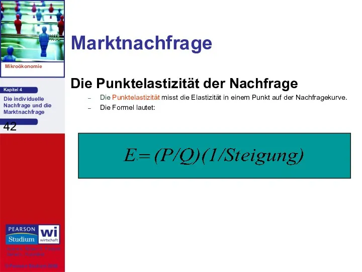 Marktnachfrage Die Punktelastizität der Nachfrage Die Punktelastizität misst die Elastizität