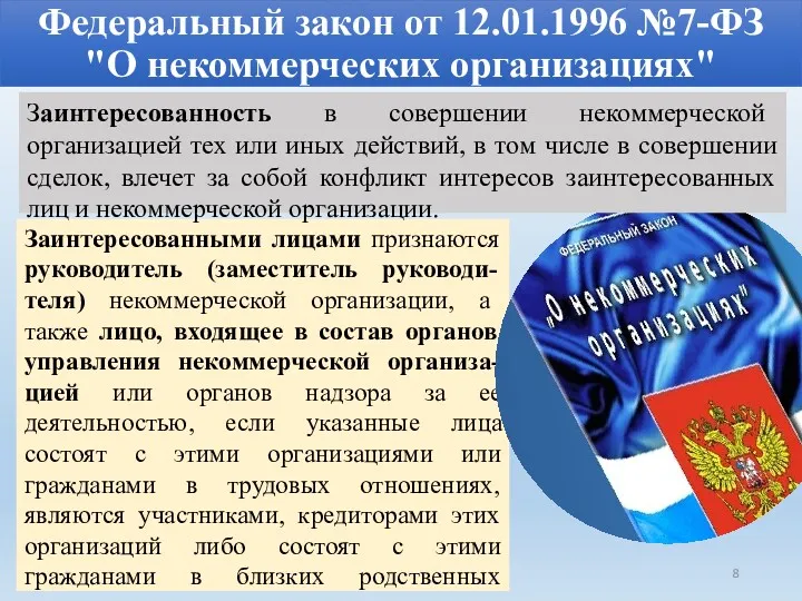 Федеральный закон от 12.01.1996 №7-ФЗ "О некоммерческих организациях" Заинтересованными лицами