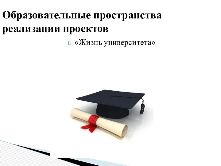 «Жизнь университета» Образовательные пространства реализации проектов