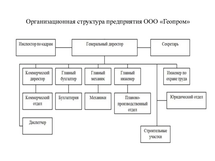 Организационная структура предприятия ООО «Геопром»