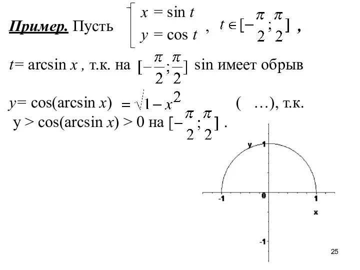 Пример. Пусть , , t= arcsin x , т.к. на