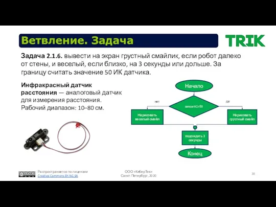 Ветвление. Задача Инфракрасный датчик расстояния — аналоговый датчик для измерения