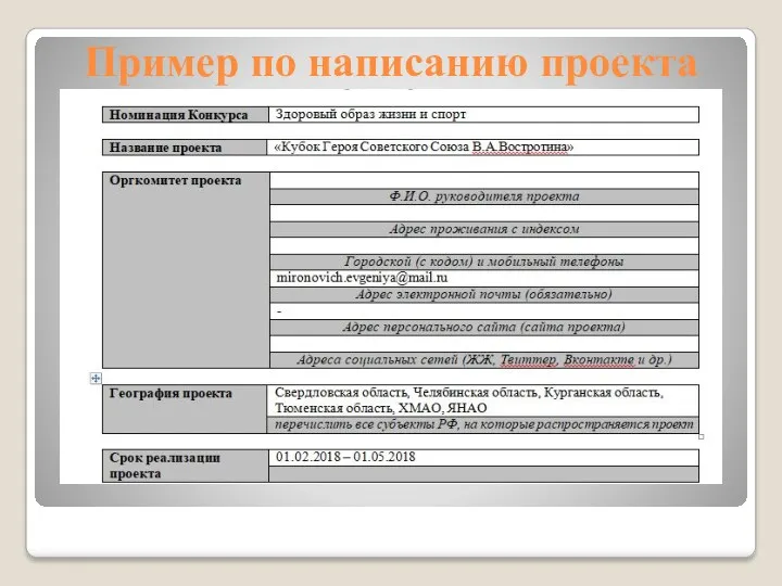 Пример по написанию проекта