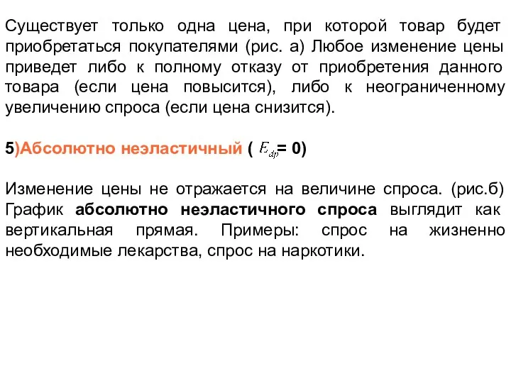 Существует только одна цена, при которой товар будет приобретаться покупателями