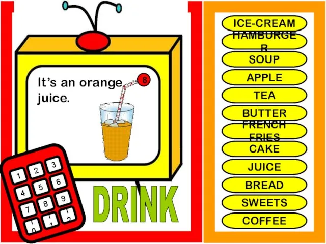 It’s an orange juice. 1 2 3 4 5 6