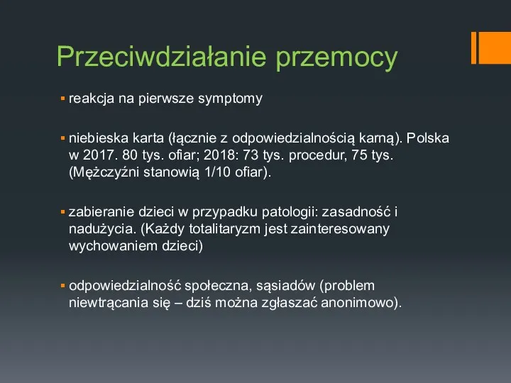 Przeciwdziałanie przemocy reakcja na pierwsze symptomy niebieska karta (łącznie z