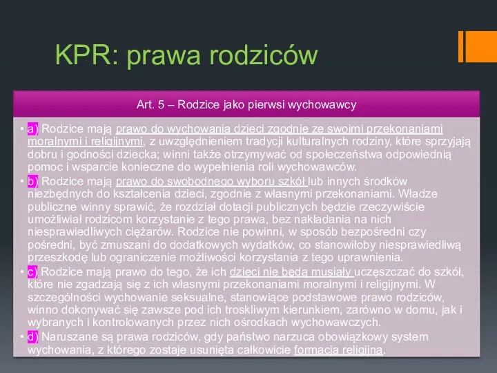 KPR: prawa rodziców