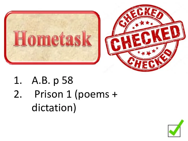 A.B. p 58 Prison 1 (poems + dictation)