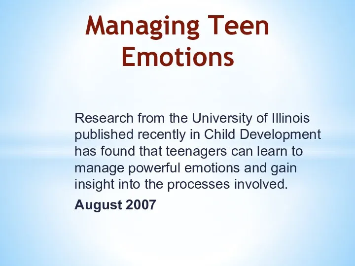 Research from the University of Illinois published recently in Child