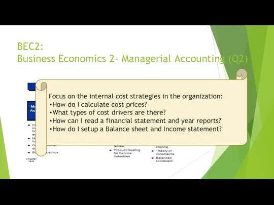 BEC2: Business Economics 2- Managerial Accounting (Q2) Focus on the internal cost strategies